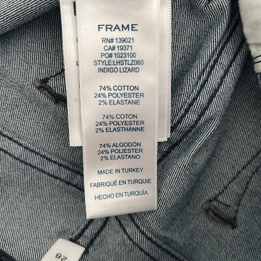 Frame Le High Straight Indigo Lizard Coated Jeans - Picture 6 of 14